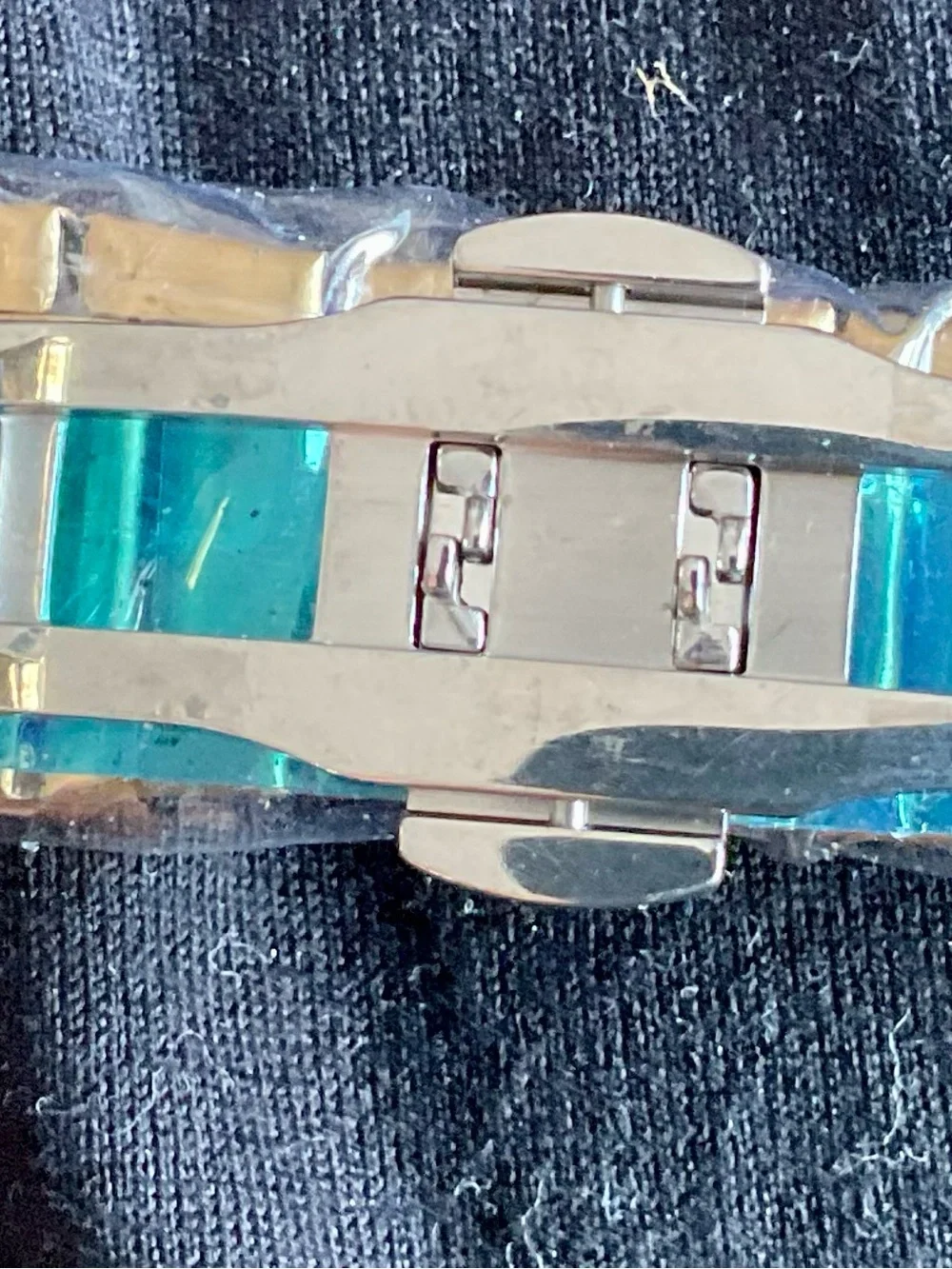 NIB Gold Tone 36mm Square Heroforce Watch Integrated Bracelet + Tool